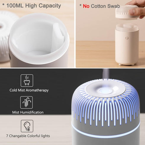 Car Diffuser Humidifier Aromatherapy Essential Oil Diffuser Car Air Freshener Diffuser USB Cool Mist Mini Portable Diffuser for Car Home Office Be...