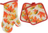 Combined Fall Kitchen Pot Holder and Mitt - Autumn Oven Mitt and Pot Holder Set - Maple Leaves -3 Items...
