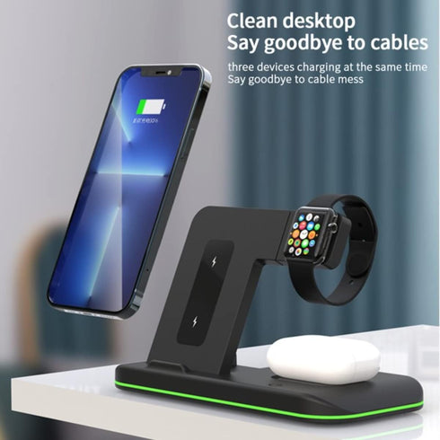 Wireless Charger 4 in 1 Wireless Charging Station Foldable Charging Stand for iPhone 14/13/12/11/Pro/Max/Apple Watch/Airpods Pro(Black)......