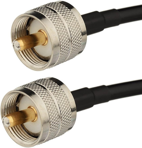 Superbat UHF Male PL-259 to UHF Male PL-259 Low Loss Digital Coax UHF Jumper Cable (2ft RG58) for HAM & CB Radio,Antenna Analyzer,Dummy Load,SWR M...