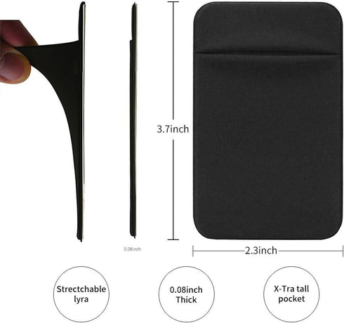 Cell Phone Wallet Pocket, 3 Packs Self Adhesive Stick on Wallet (for Credit Card, Business Card & ID Holder) Compatible with iPhone Samsung Galaxy...