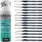 Mont Marte Signature Detail Brush Collection, 15 Piece, Taklon Bristles, Suitable for Acrylic, Oil, Watercolor and Gouache Paints, Includes Storag...