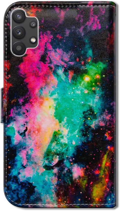 Case for Galaxy A32 5G, Colorful Universe Sky Leather Flip Phone Case Wallet Cover with Card Slot Holder Kickstand for Samsung Galaxy A32 5G 2021...