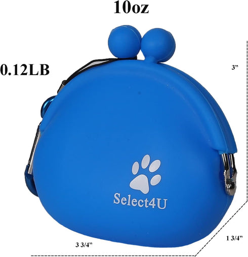 Silicone Dog Treat Pouch with Waist Carebiner, Small Treat Pouch for Pet Training, Cute Portable Treat Bag Container for Leash Darkblue, Best Gift...