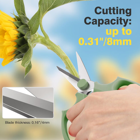 Flower Scissors, Strong Floral Shears, Premium Steel Pointed Garden Pruning Shears Floral Fruits Leaf Scissors Hand Pruner Snip Trimming Tool for ...