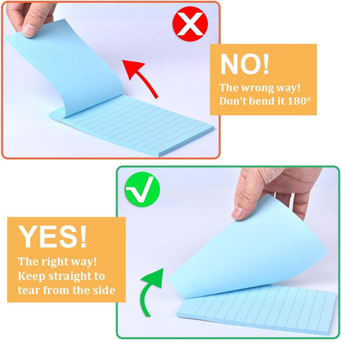 9 Pack Lined Sticky Notes 4"x6" Bright Colors Self-Stick Note Pads with Lines, 9 Colors Bulk Sticky Memo Pad for School, Office, Meeting...