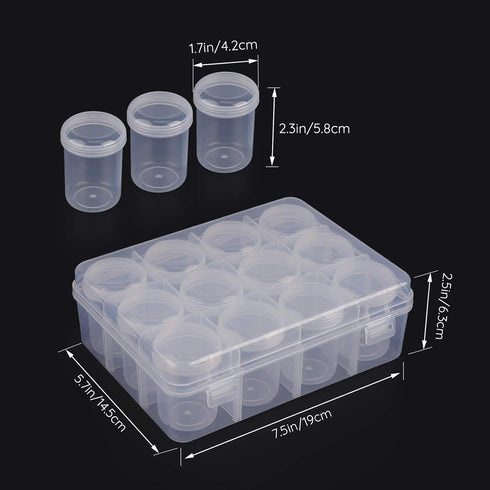 Segbeauty Gem Organizer Box, Clear Bead Container 12 Compartments with Secure Lids, Empty Plastic Display Case Jewelry Organizer Transparent Nail ...