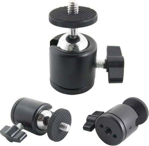 EXMAX 360 Degree Aluminum Alloy Body Rotating Swivel Mini Tripod Ball Head with 1/4" Screw Thread Base Mount for Lighter DSLR Camera Camcorder LED...