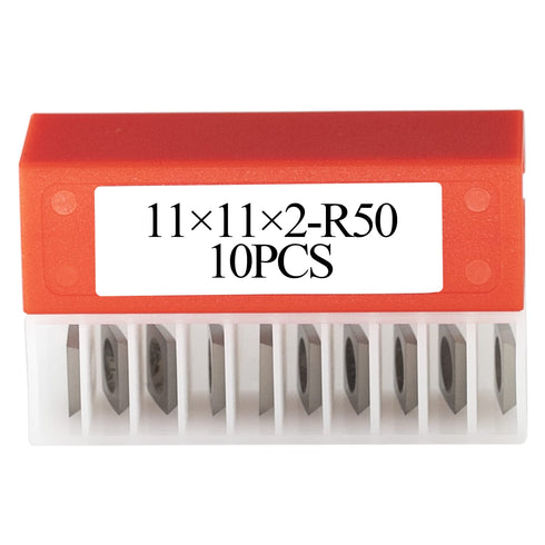 11mm Square Carbide Inserts Cutters Knives Blades with 2” Radius 11×11×2.0mm-R50-30°for Woodworking Spiral/Helical Planer Cutter Head or Lathe Tur...