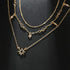 Bohemia Layered Choker Necklace Star Necklace Crystal Choker Diamond Star Charm Pendant Necklace Multi-layered Station Chain for Women...