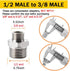 Faucet Supply Hose Adapter 3/8 Male to 1/2 Male Water Line Adapter 304 Stainless Steel Compression Fittings for RV Kitchen Plumbing 3/8 to 1/2(O.D...