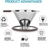Pour Over Coffee Dripper, Reusable Paperless Coffee Filter,Professional Stainless Steel Drip Cone Brew Coffee Strainer,Upgraded Double Micro Mesh ...