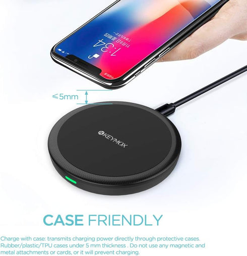 Wireless Charger, KEYMOX 5W charger compatible with all QI-Enable Devices Including iPhone 12/12 Mini/12 Pro Max /11 Pro,AirPods, Galaxy S20,S10, ...