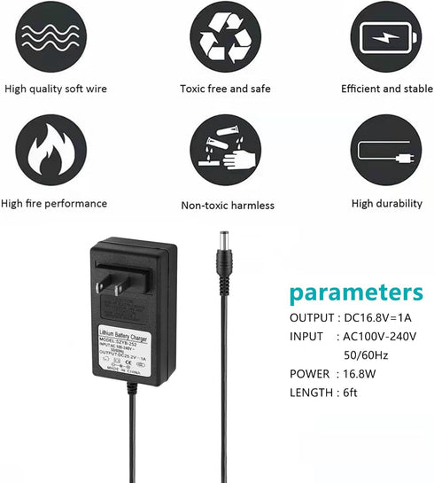 16.8V AC/DC Massage Gun Charger Adapter with 16.8V 0.8A 1A Massage Guns Power Supply Cord Cable (6.6Ft)...