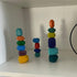 16 Pcs Wooden Stacking Blocks Rocks Building Toys, Colored Solid Wood Stones Pre-School Educational Games Creative Toys for Kids Toddlers...