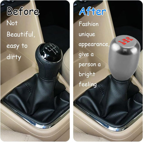 Car Gear Shift knob, Manual Transmission Shift Knob, Car Gear Lever Stick Shift Handle with Adapters, Aluminum Shift Knob, 5 Speed Shifter Knob Ge...