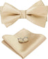 Bow Ties for Men, Men’s Pre-Tie Bow Tie Satin Silk Adjustable Bow Tie Cufflinks Handkerchief Sets With Gift Box...
