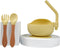 Toddler Suction Bowl Set with Spoon and Spork Food Grade Silicone GIFT for Early Eating Stages of Life (YELLOW)...