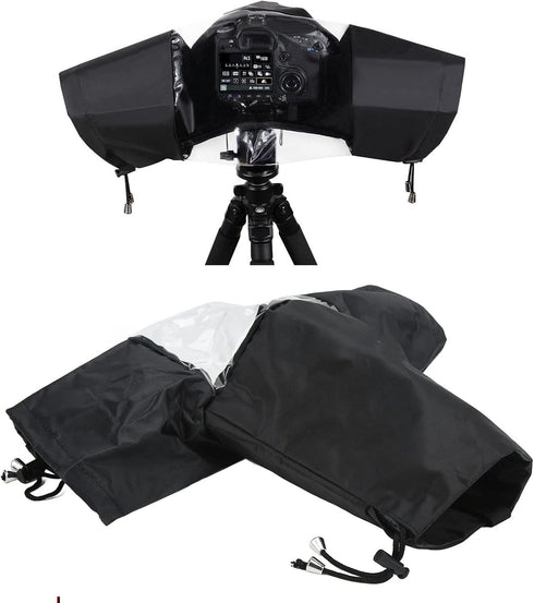Camera Rain Cover Photo Professional Camera Rain Cover Medium and Long Focus Lens Rainproof Cover Black for Outdoor Photography...