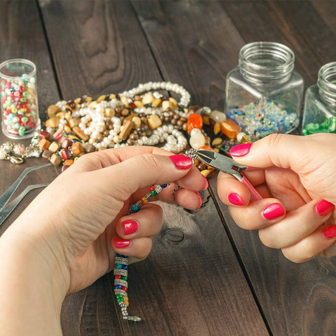 Anezus 4Pcs Jewelry Pliers Tool Set Includes Needle Nose Pliers, Round Nose Pliers, Wire Cutters and Bent Nose Pliers for Jewelry Beading Repair M...