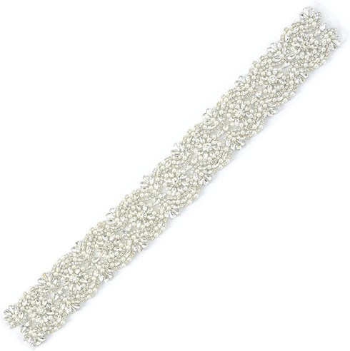 ShiDianYi Ivory Wedding Belt with Rhinestone Applique - Bridal & Bridesmaid Sash...