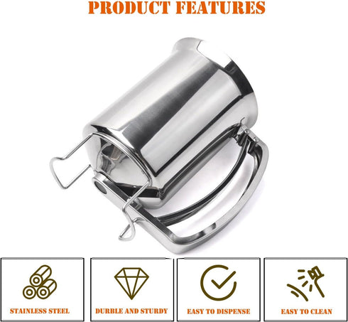 Stainless Steel Pancake Batter Dispenser, Batter Dispenser with Squeeze Handle, Professional Pancake Dispenser for Pancakes, Cupcakes, Muffins, an...