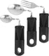 Beavorty Adaptive Utensils 3pcs Curved Spoon Fork with Non- Handles Stainless Steel Eating Silverware for Hand Tremors Elderly...