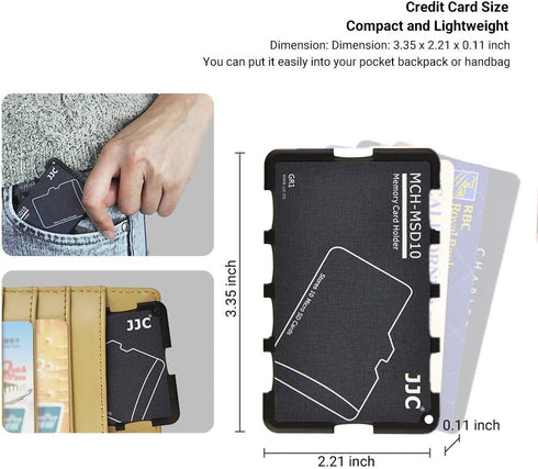 10 Slots Micro SD Card Case Holder Storage Organizer, Ultra Slim Credit Card Size Lightweight Portable TF MSD Memory Card Storage...