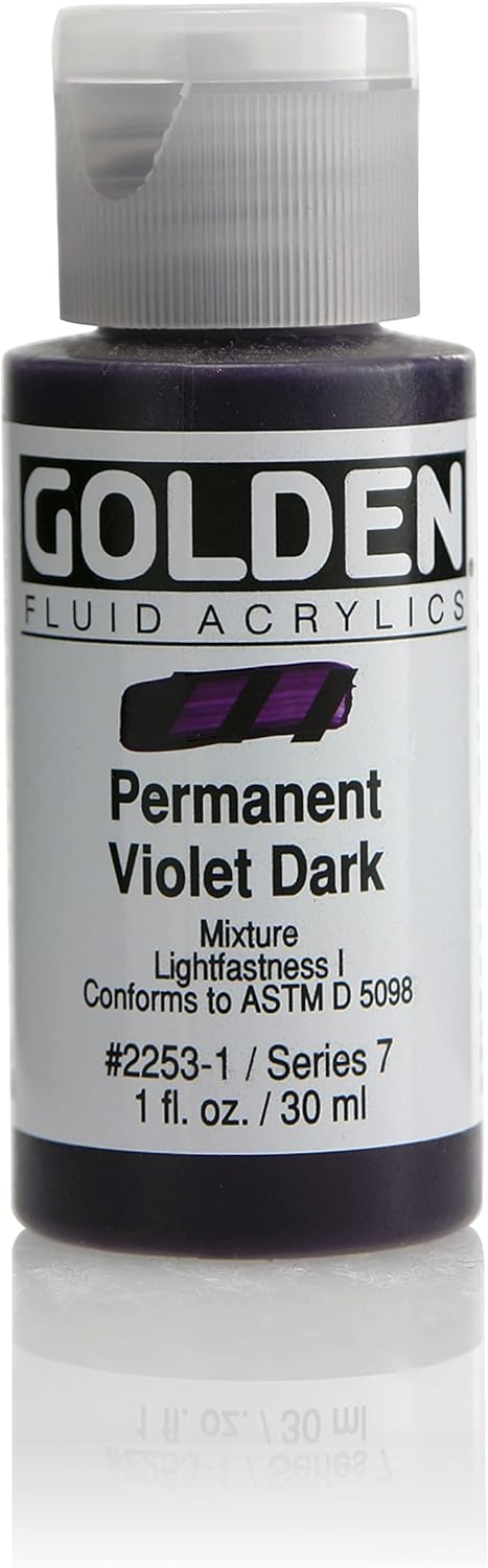 Golden Fluid Acrylic Paint 1 Ounce-Permanent Violet Dark......