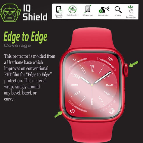 IQShield Screen Protector Compatible with Apple Watch Series 9/8/7 (45mm)(6-Pack) Anti-Bubble Clear TPU Film...