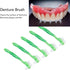 Brushes Double Bristle Head Pr, 5pcs Denture Brush Set BrushesDenture Care 5pcs Denture Brush Set (Green)...