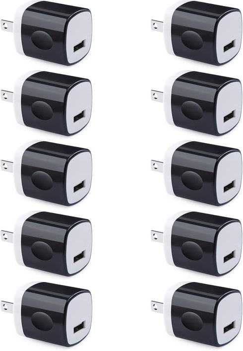 Wall Adapter 10 Pack,UorMe 1A 5V Single Port Charger Power USB Plug Charging Cube Block Box Compatible iPhone 14 13 12 SE 11, Galaxy S23 Ultra S22...