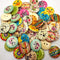 50 PCS 20MM 2-Hole Mixed Random Colorized Wooden Clock Style Buttons Used for DIY Craft and Sewing Scrapbooking...