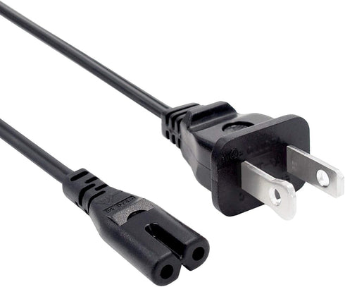 Power Cord for TCL Roku TV 55FS4690 LE50FHDE3010M 40FS3800 40FS4610R 55FS4610R 50FS3800 32S3700 32S331 40FD2700 Replacement 2 Prong Power Cord 8ft...