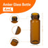 20 PCS 4ML (1 dram) Amber Small Liquid Sample Glass Vials with Screw Caps, 15mmx 45mm Leak-Proof Vial, 13-425 Black Screw Cap with PE Liners for L...
