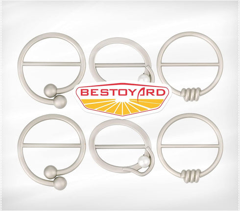 BESTOYARD 6Pcs 80s Party Tee Shirt Clips T Shirt Scarf Clip Ring Buckles Waistband Neckerchief Clip Rings for Clothing Embellish...