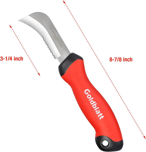 Goldblatt Linoleum Knife - Stainless Steel Roofing & Flooring Knife, Carpenter Knife, Linoleum Cutter with Soft-grip Handle, Hook Knife for Cuttin...