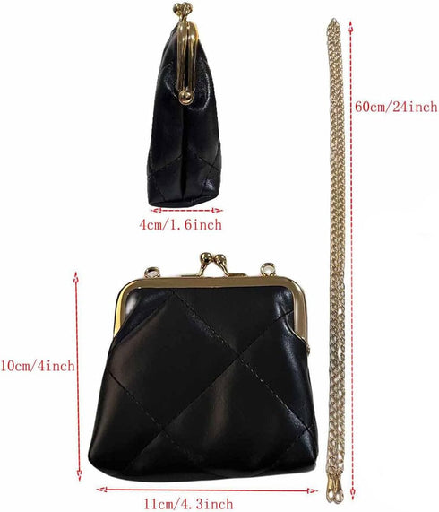1Pcs Women Kiss Lock Purses and Handbags Vintage Purses Wallet Crossbody Bag Handbag...