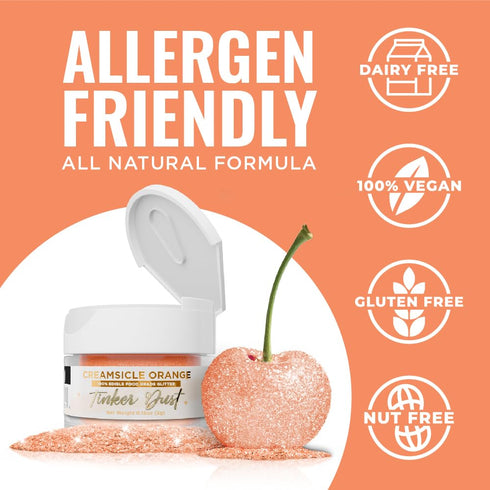 Bakell - Creamsicle Orange Tinker Dust (5g, 1x Jar) Edible Glitter for Food, Desserts, and Beverages!...