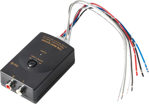 Car Audio Speaker Wire to RCA Line Output Converter, 2-Channel High to Low RCA Converter for Adding Amplifier Subwoofer to Stock Stereo...