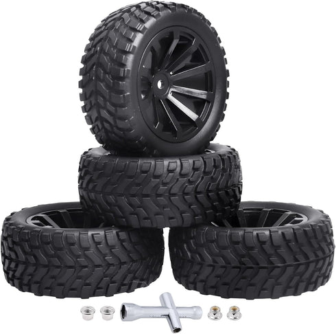 4Pcs 12mm Hex RC Wheels Tires Height 2.99 inch (76mm) for 1/10 On Road and 1/14 1/16 1/18 Scale Models Cars Truck Buggy with Foam Inserts...