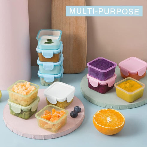 6Pcs Small Food Storage Containers, Leakproof Lids, Condiment Sauce Containers, Small Freezer Storage Containers Airtight Containers, Dishwasher F...