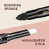 Highlighter Stick, Double Ended Highlighter Makeup Stick with Sponge Brush, Shimmer Waterproof Long Lasting Smooth Silver Glitter Brighten Face Ma...