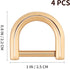 Artibetter D-Rings Screw in Shackle Horseshoe U Shape D Ring DIY Leather Craft Purse Keychain Accessories for Strap 2cm (Gold)...
