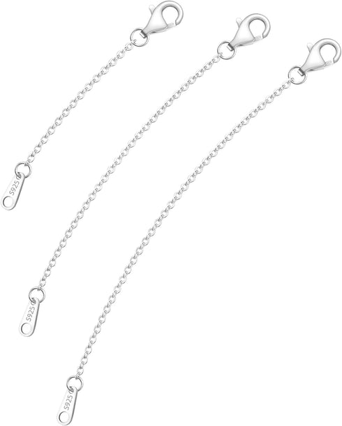 925 Sterling Silver Necklace Extender Sterling Silver Necklace Chain Extenders for Necklaces 2", 3", 4" Inches...