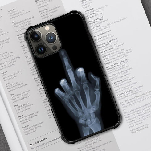 ZHEGAILIAN Case Compatible with iPhone 15 Pro Max,Skull Hand X-ray 15 Pro Max Cases for Men/Boys,UNBreak Reinforced Corners Back Cover Soft TPU Bu...