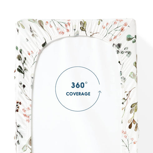 Stretch Ultra Soft Jersey Knit Changing Pad Cover Set 2 Pack, Change Table Pad Covers Fit 32"/34" x 16" Pads Safe and Snug, Stylish Watercolor Ros...