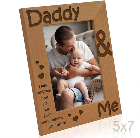 KATE POSH - Daddy & Me - I May Outgrow Your Lap, but I Will Never Outgrow Your Heart - Picture Frame (5x7 - Vertical)...