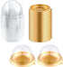 EchoDone 50 Set Clear Plastic Mini Cupcake Boxes Muffin Pod Dome Muffin Single Container Box Wedding Birthday Boxes (Gold)...