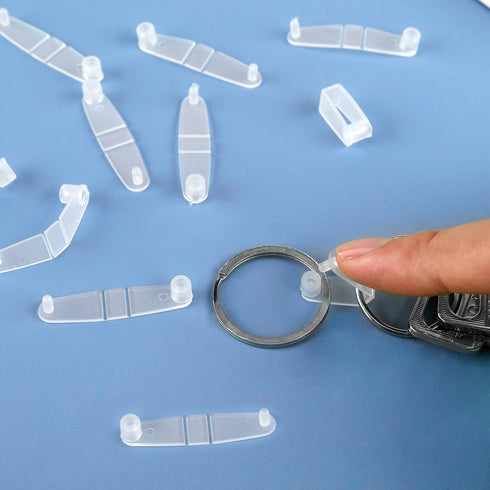 100pcs Acrylic Keychain Clips, Clear Plastic Keychain Connectors for Office, Credit Card, Craft & Jewelry Making (Transparent Color)...
